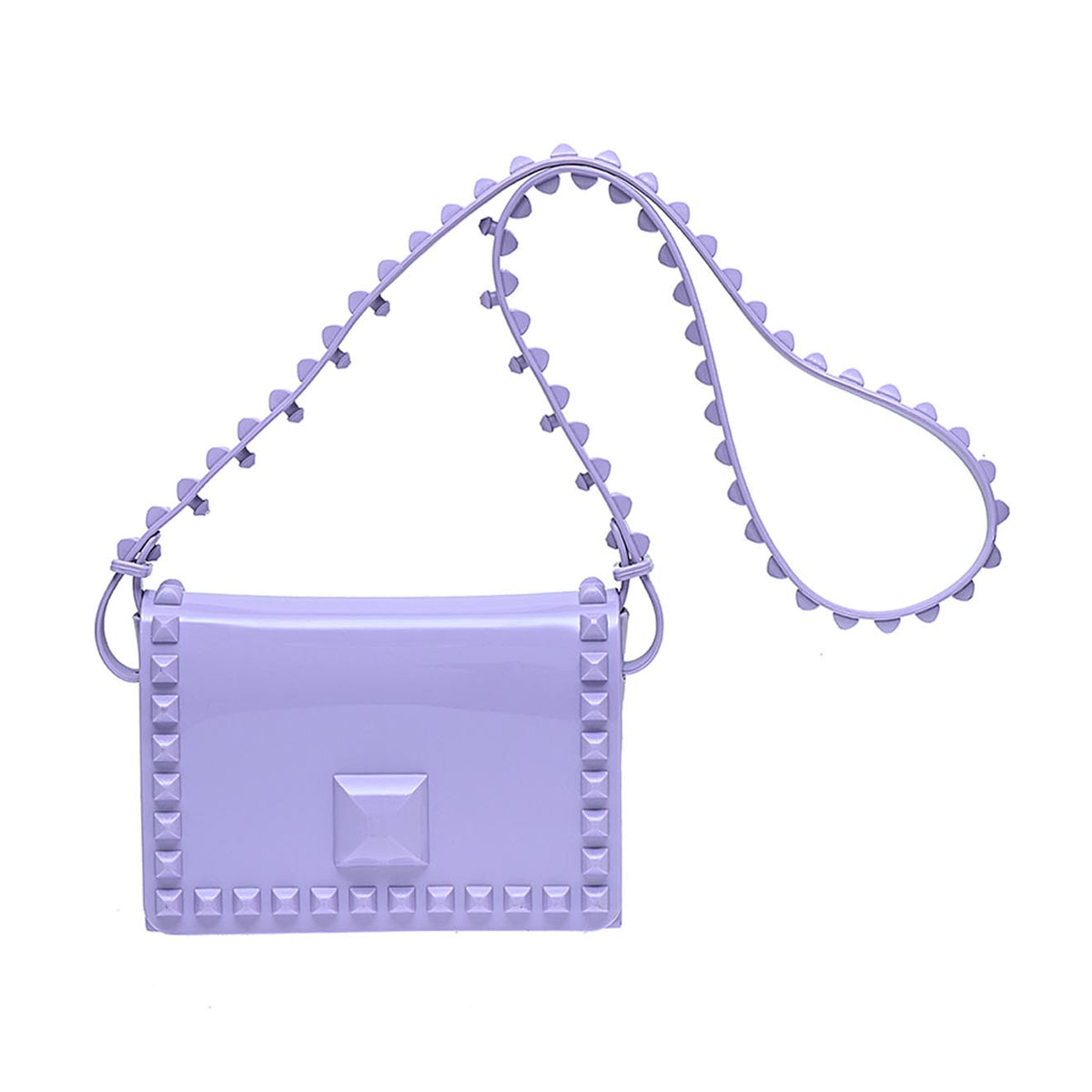 Violet mini bag for kids made in Italy, Vegan waterproof, jelly mini bag from Carmen Sol
