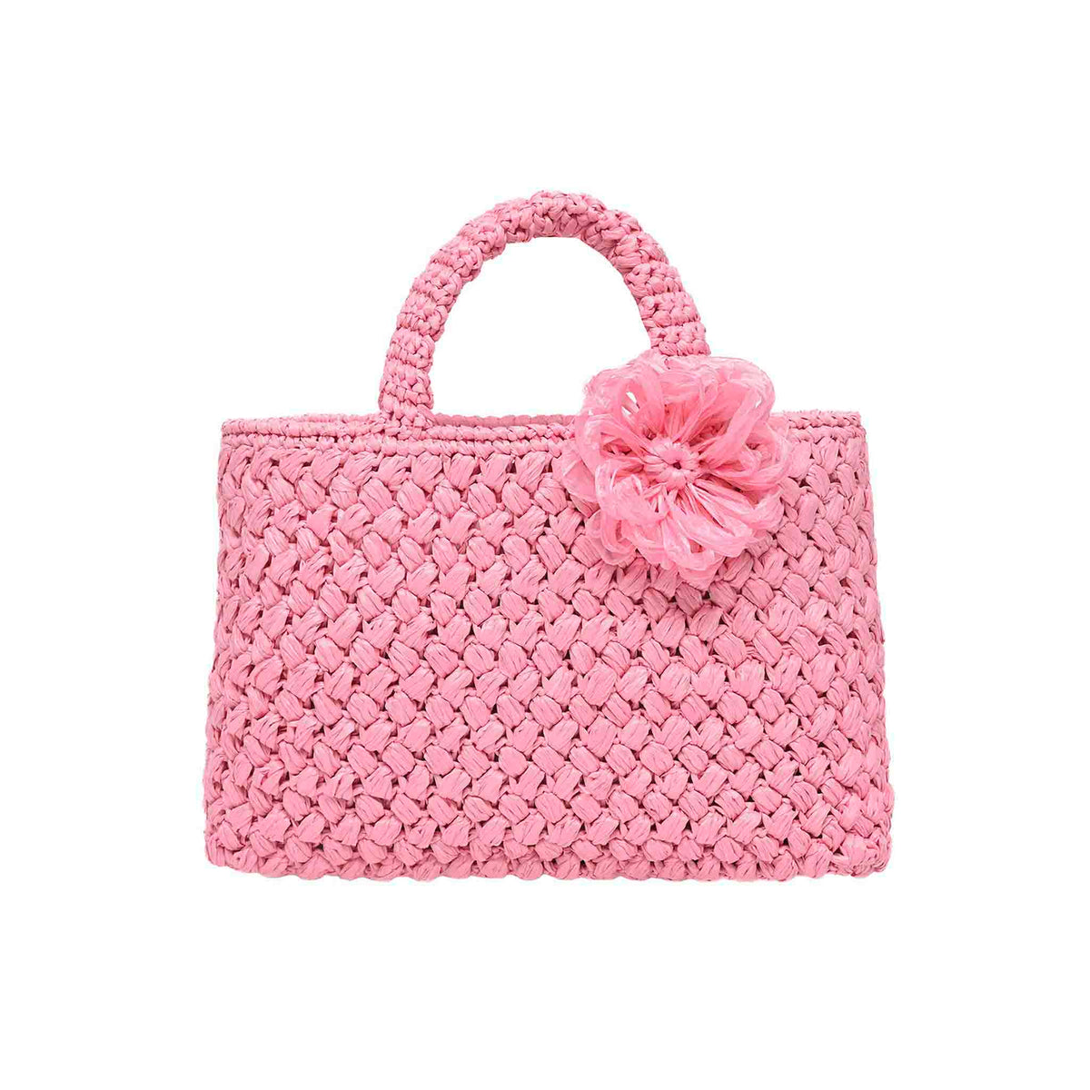 Baby pink Positano Raffia tote Bag enhancing beach and shopping experiences,  Italia collection from Carmen Sol