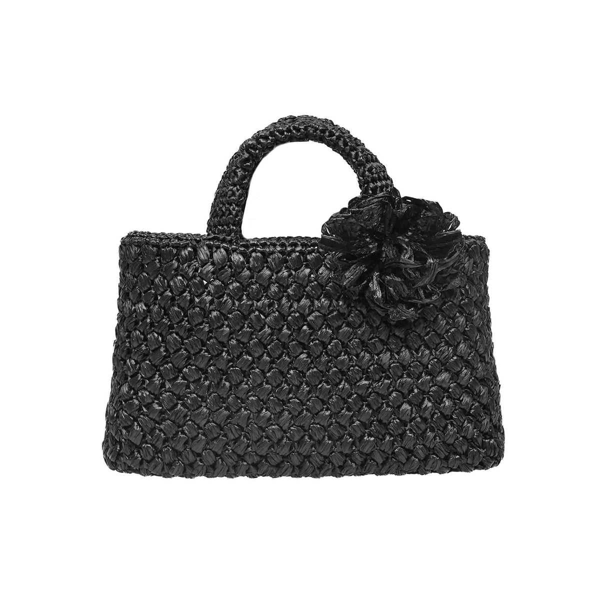 Black Positano Raffia Small Bag elegance meets beachside charm in this raffia small bag – a must-have for shopping and vacation enthusiasts made in Italy from Carmen Sol