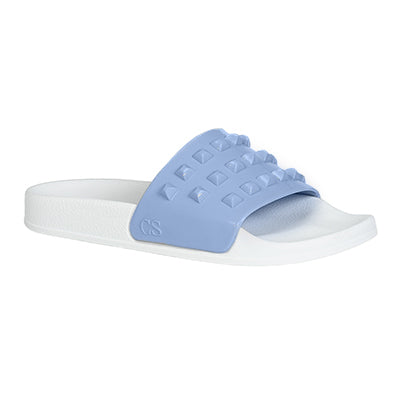 Blue in color platform flip flops for women made in Italy.