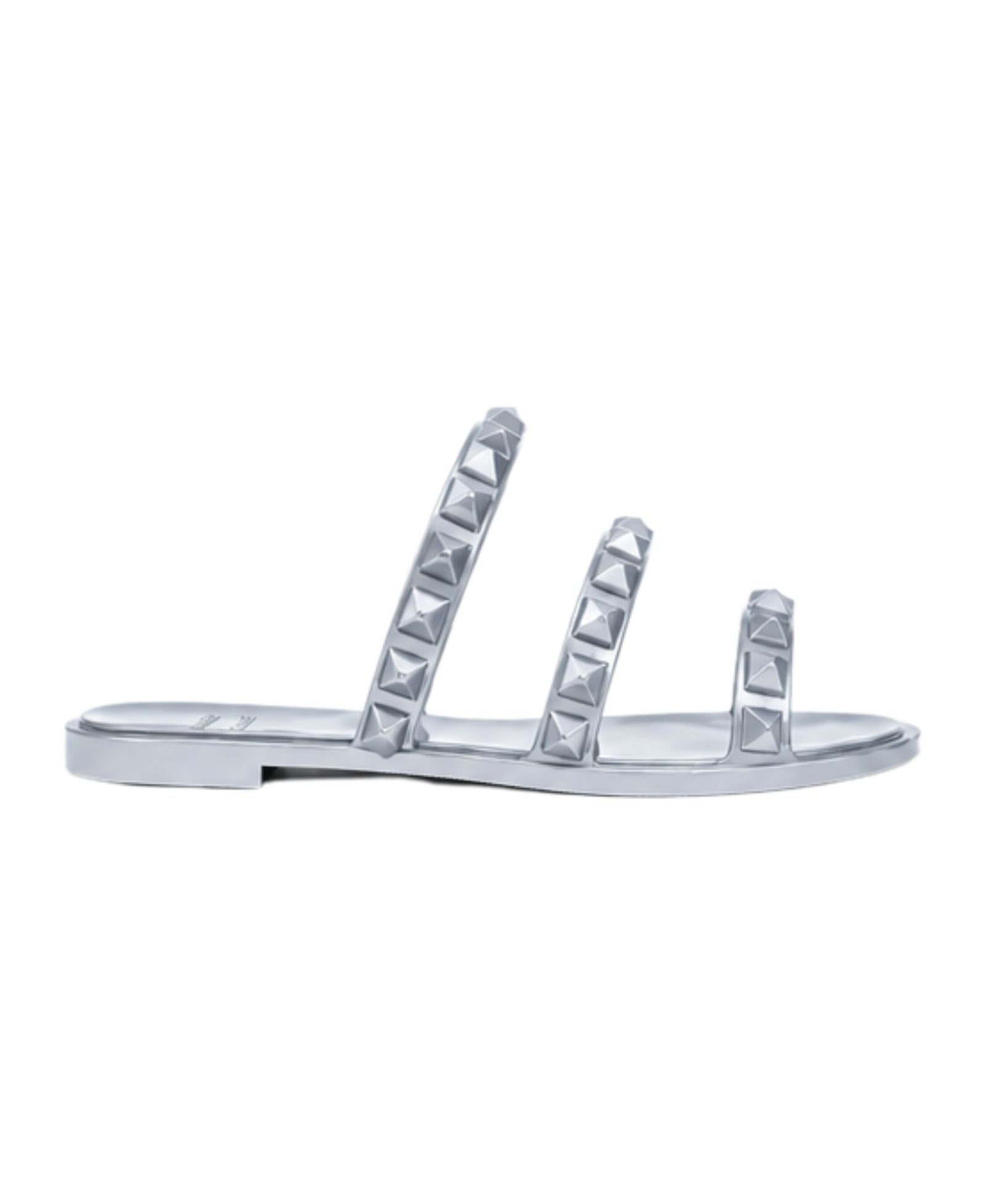 Maria 3 Strap Flat Jelly Sandals - Metallic Jelly