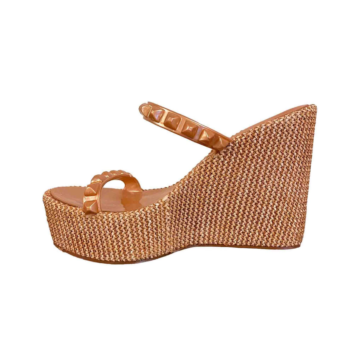 Melissa Shoe Rose Gold in color wedges elevate any outfit while maintaining a laid-back vacation vibe