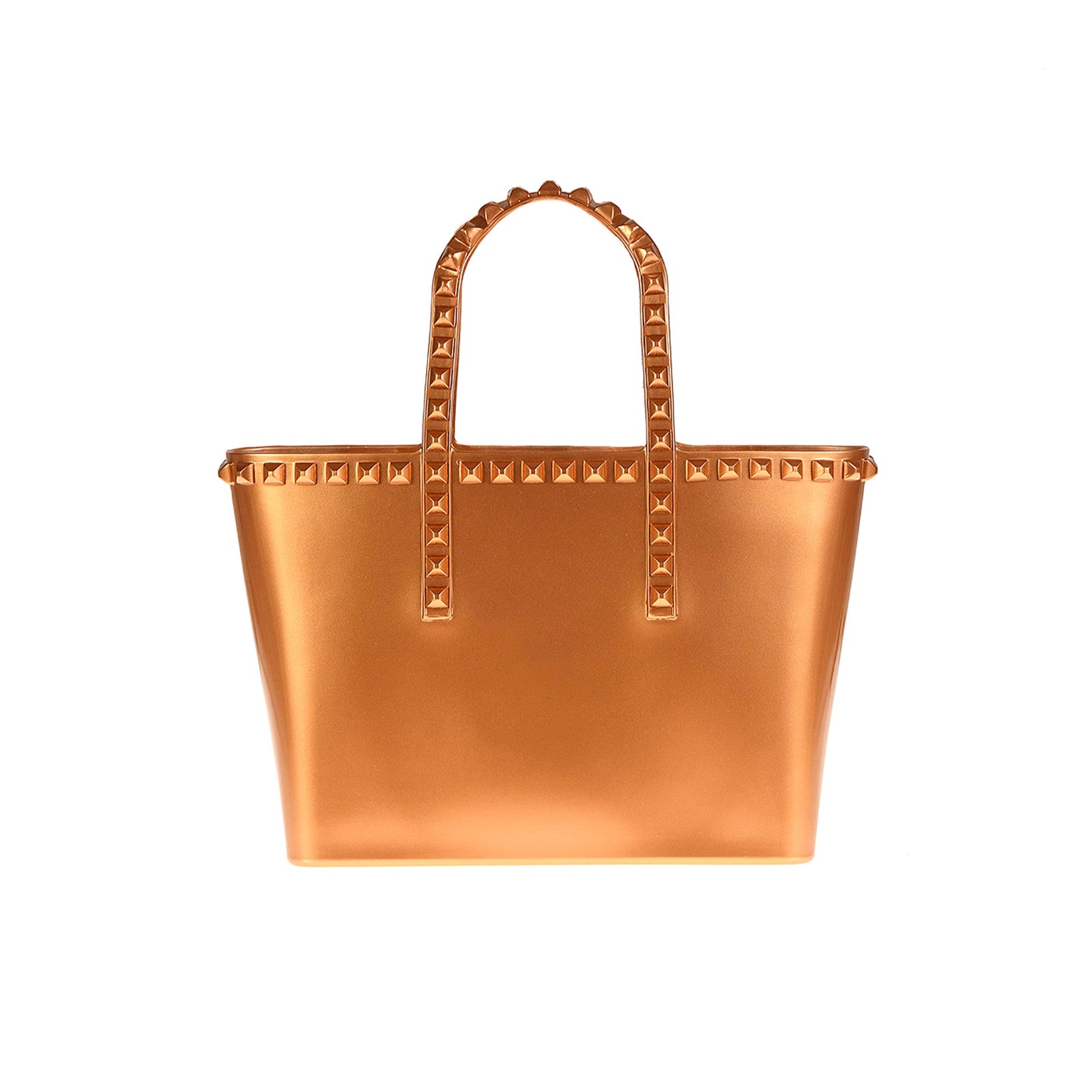 Rose gold mini jelly beach totes from Carmen Sol