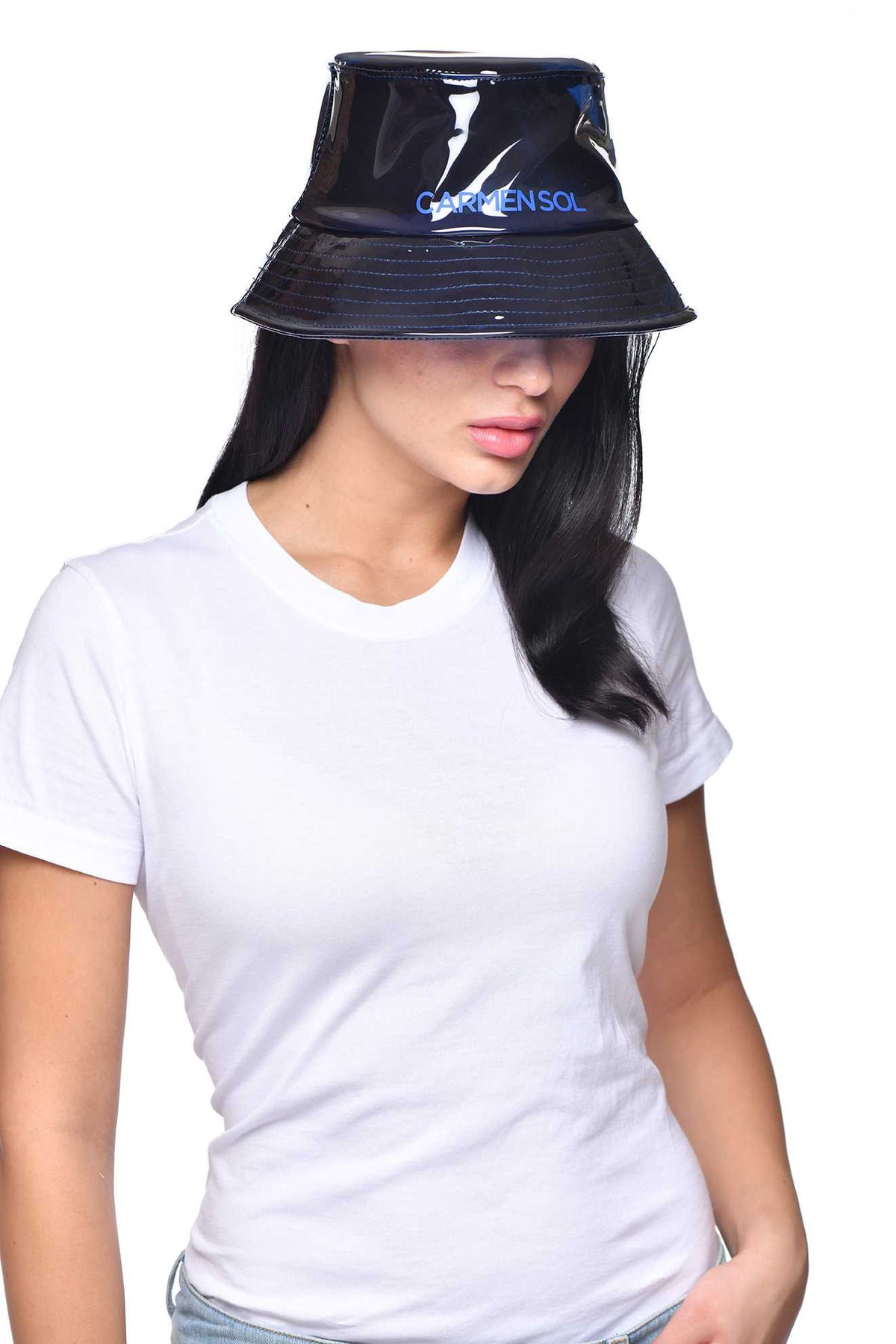 Navy blue Carmen Sol womens outfits with bucket hat 
