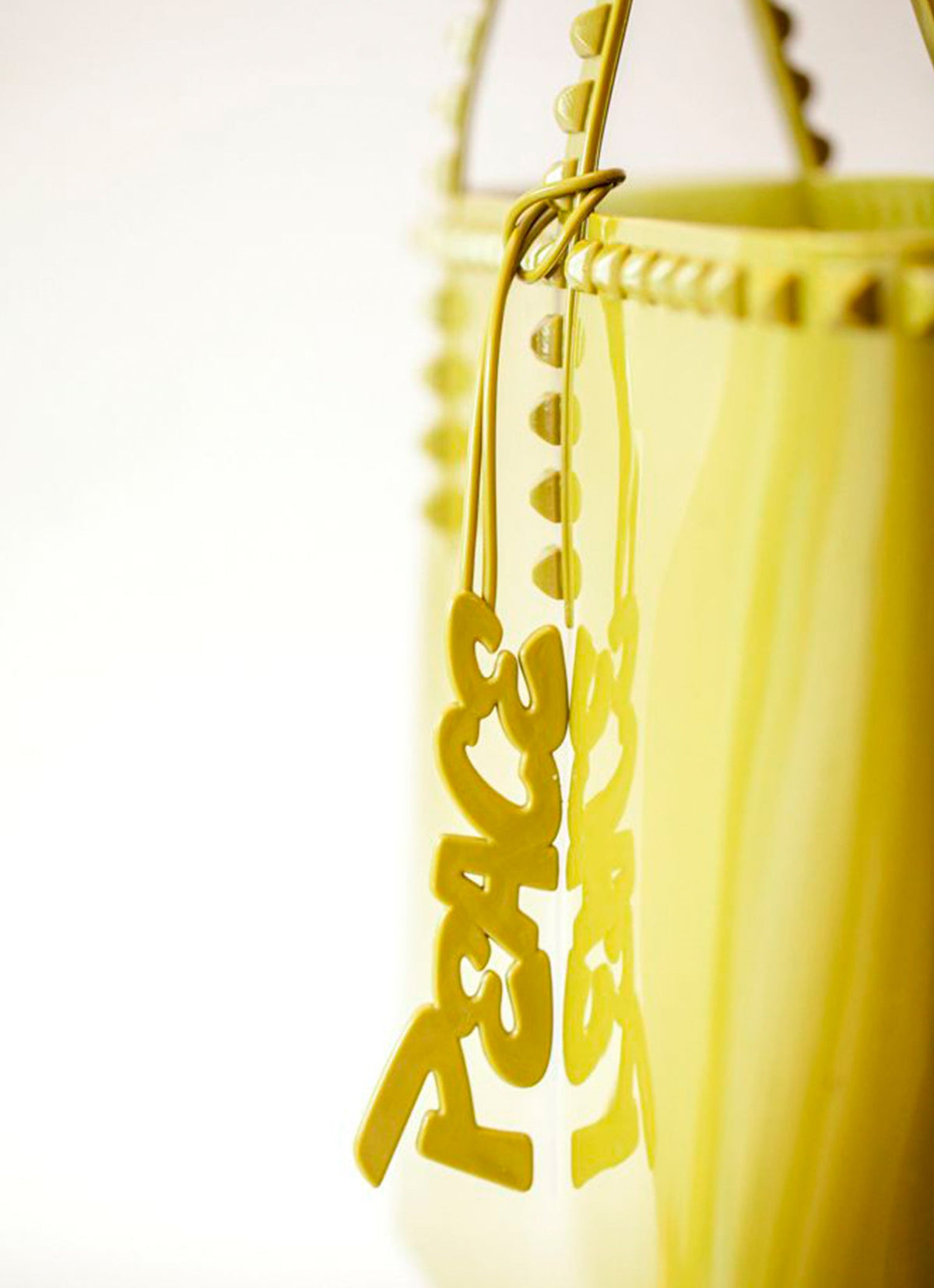 Made in Italy peace jelly bag charms on sale in color yellow