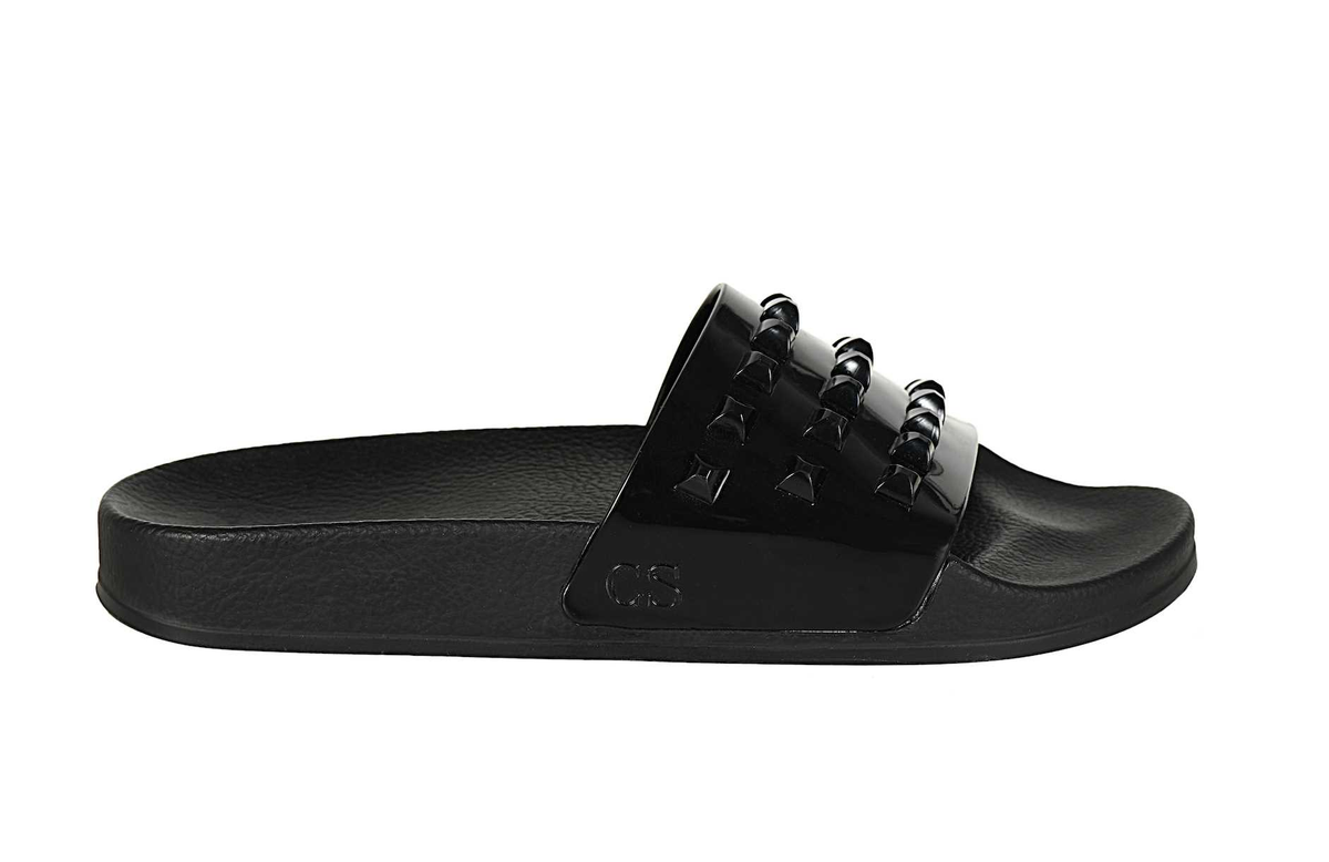 Franco jelly slides in color black which are perfect for the pool 