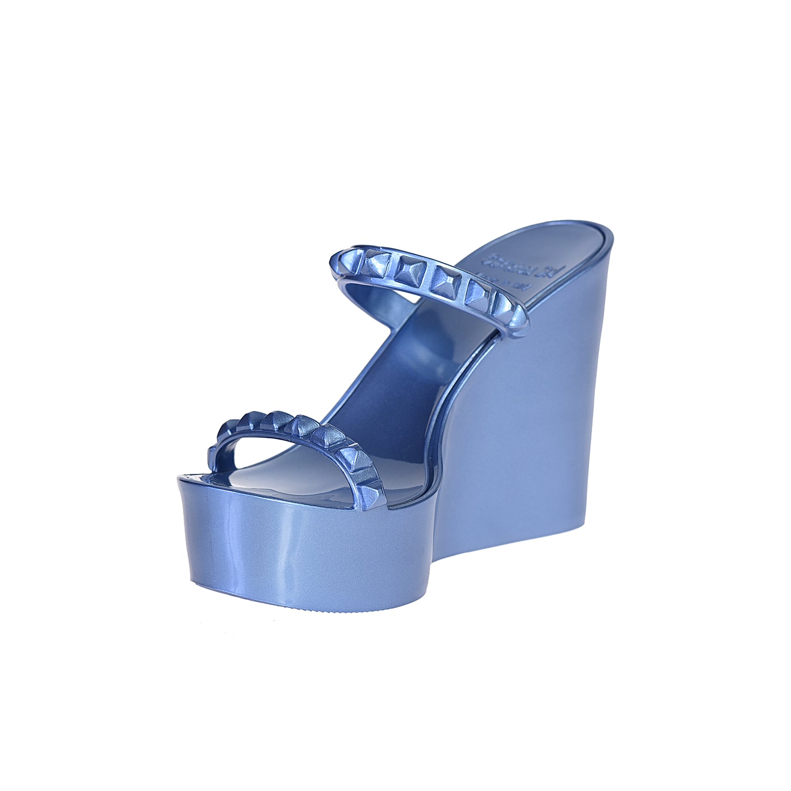 Womens sandals, Carmen Sol platform heels, jelly metallic wedge