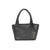 Black metallic small tote bag from mini Carmen Sol made in Italy. Best small leather bag.