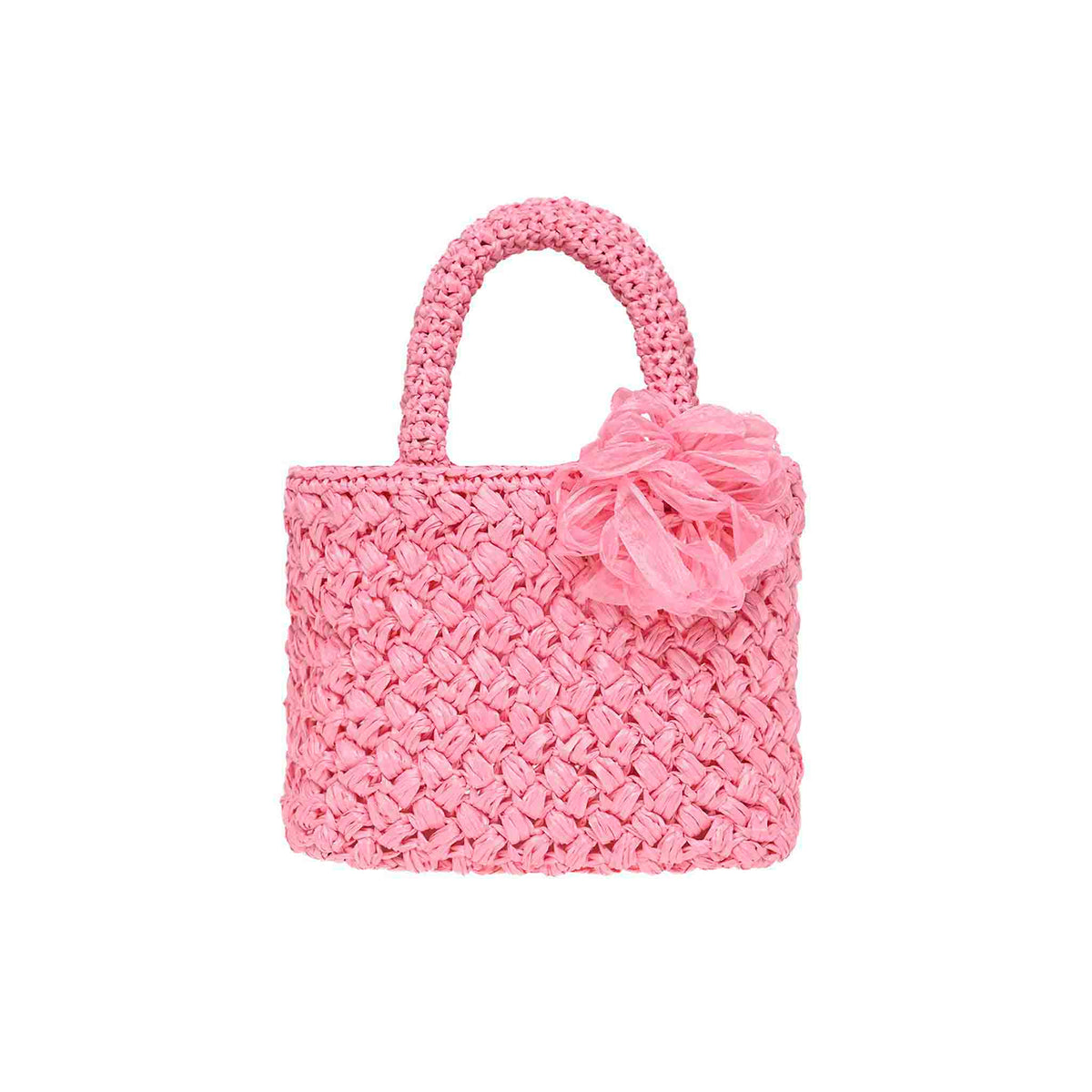 Amalfi Raffia small bag from carmen sol baby pink in color, Treasure hunt bag for birthday parties made in Italy.