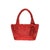 Red mini tote bag made in Italy attracts shopping and beach lovers.