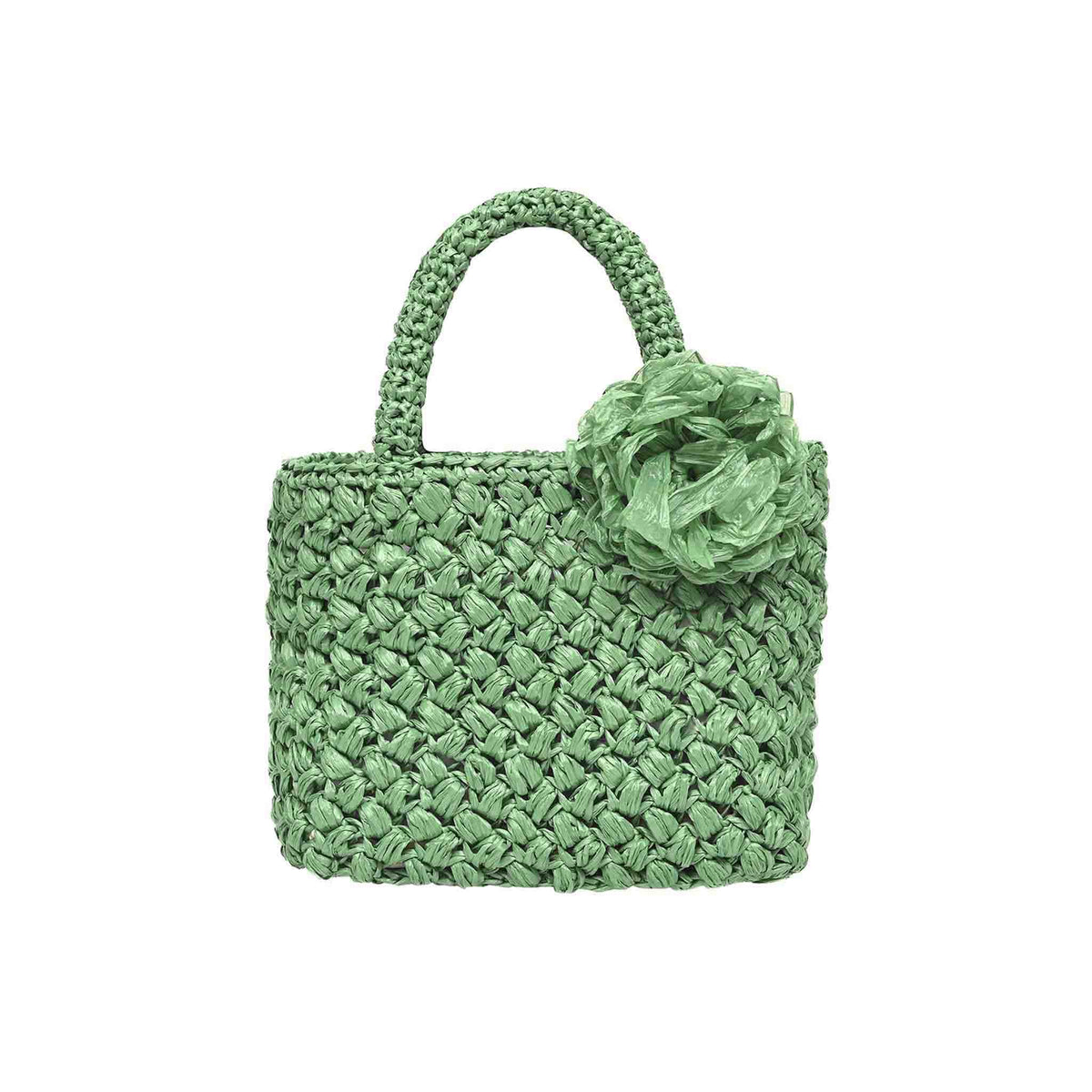 Mini Carmen Sol Green Raffia small bag, Elevate your beachside style with this charming raffia small bag, perfect for a day of seaside shopping
