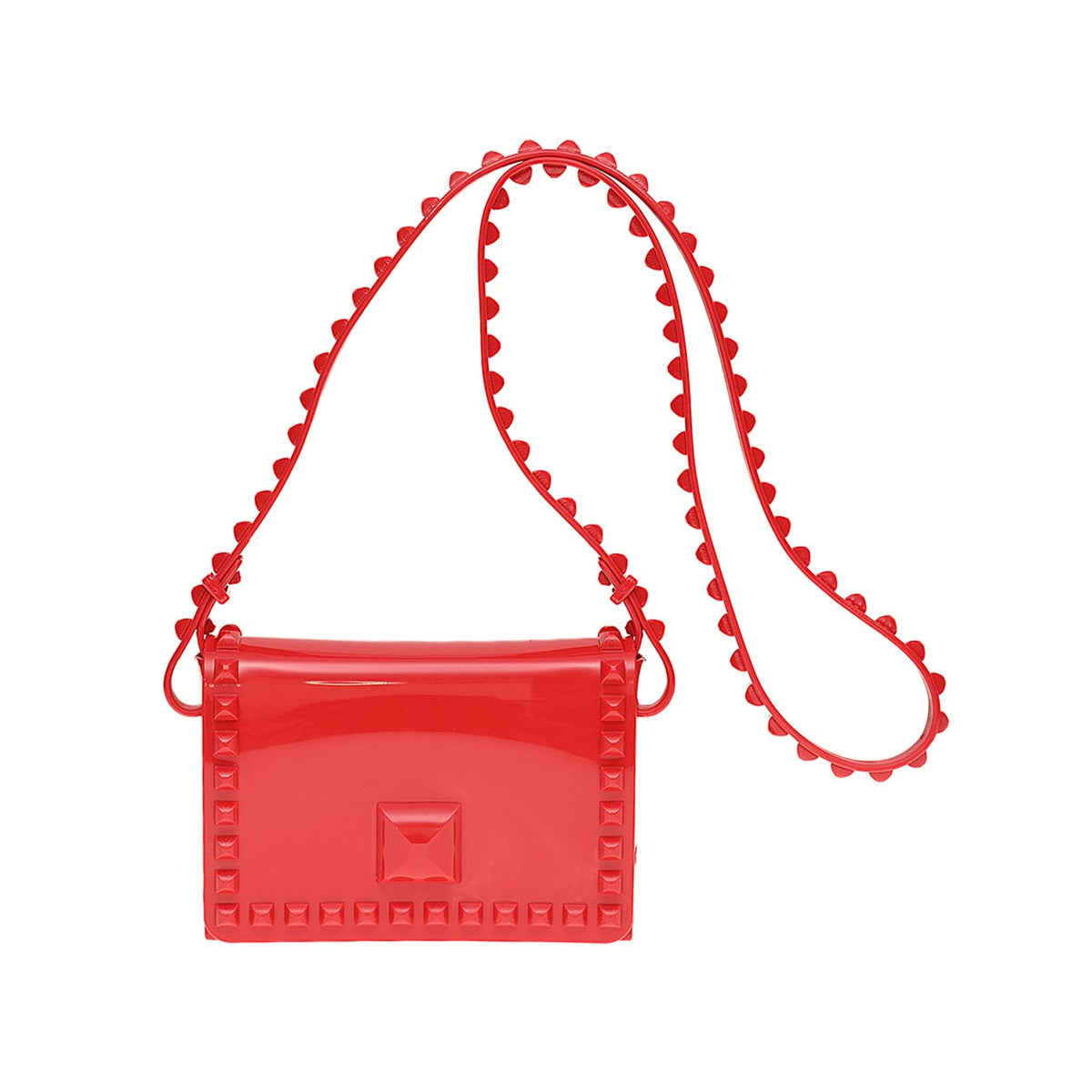 Minicarmensol Red mini shoulder bag for kids made in Italy waterproof.