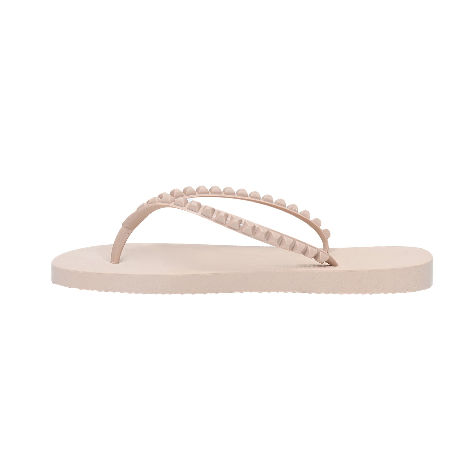 Waterproof blush jelly flip flops, modern and stylish, designed for beach or city walks.
