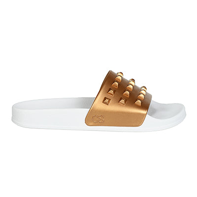 Franco White Slides - Metallic Clearance