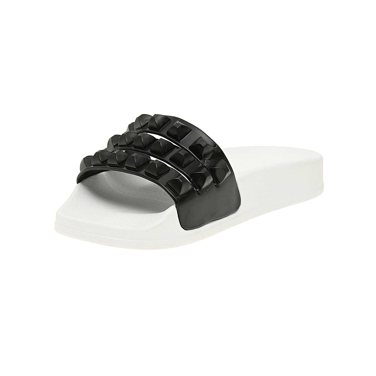 Franco black 3 strap white jelly sandals for kids, black girls sandals, summer sandals for girls from minicarmensol.