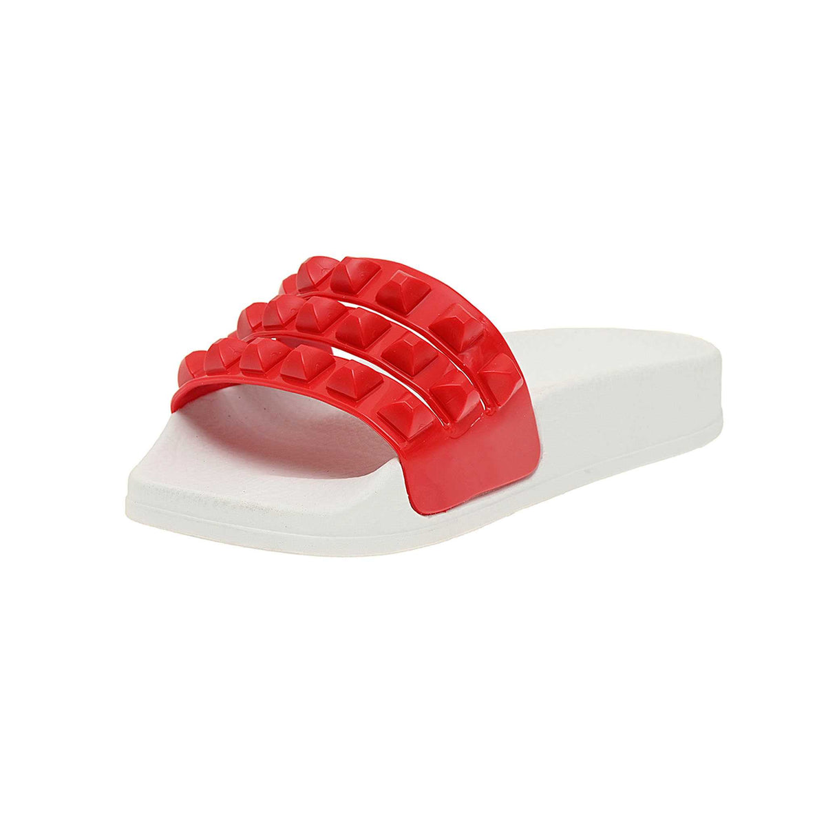 Franco white toddler jelly sandals with red color, 3 strap kids jellies sandals from minicarmensol unique comfort for kids.