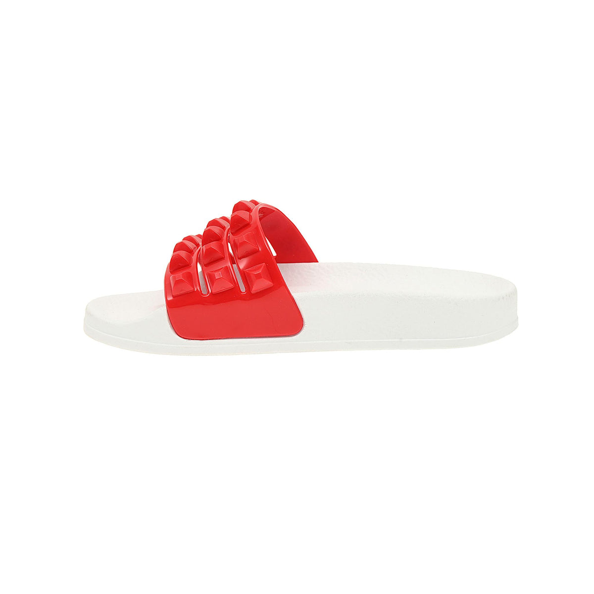 Franco white toddler jelly sandals for beach-loving kids, 3 strap red slides from carmen sol, kids flip-flop minicarmensol.