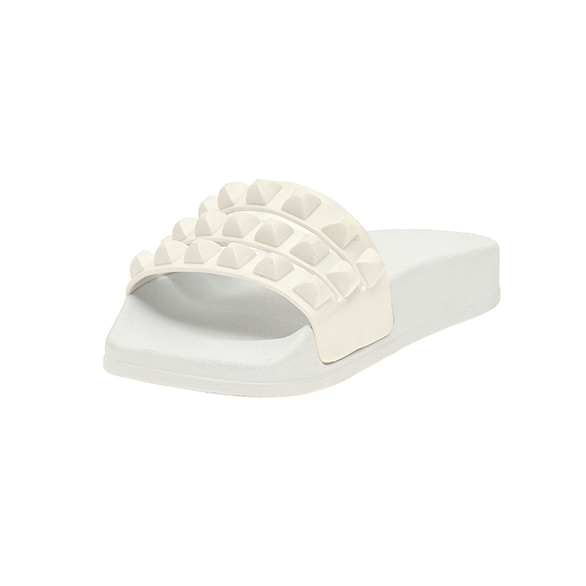 Franco white 3 strap slides from minicarmensol, white girls sandals, summer kids sandals.