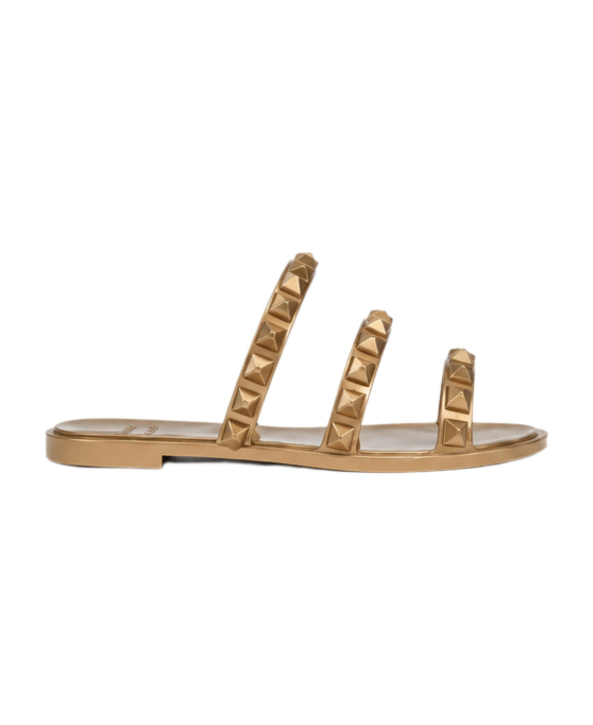 Maria 3 Strap Flat Jelly Sandals - Metallic Jelly