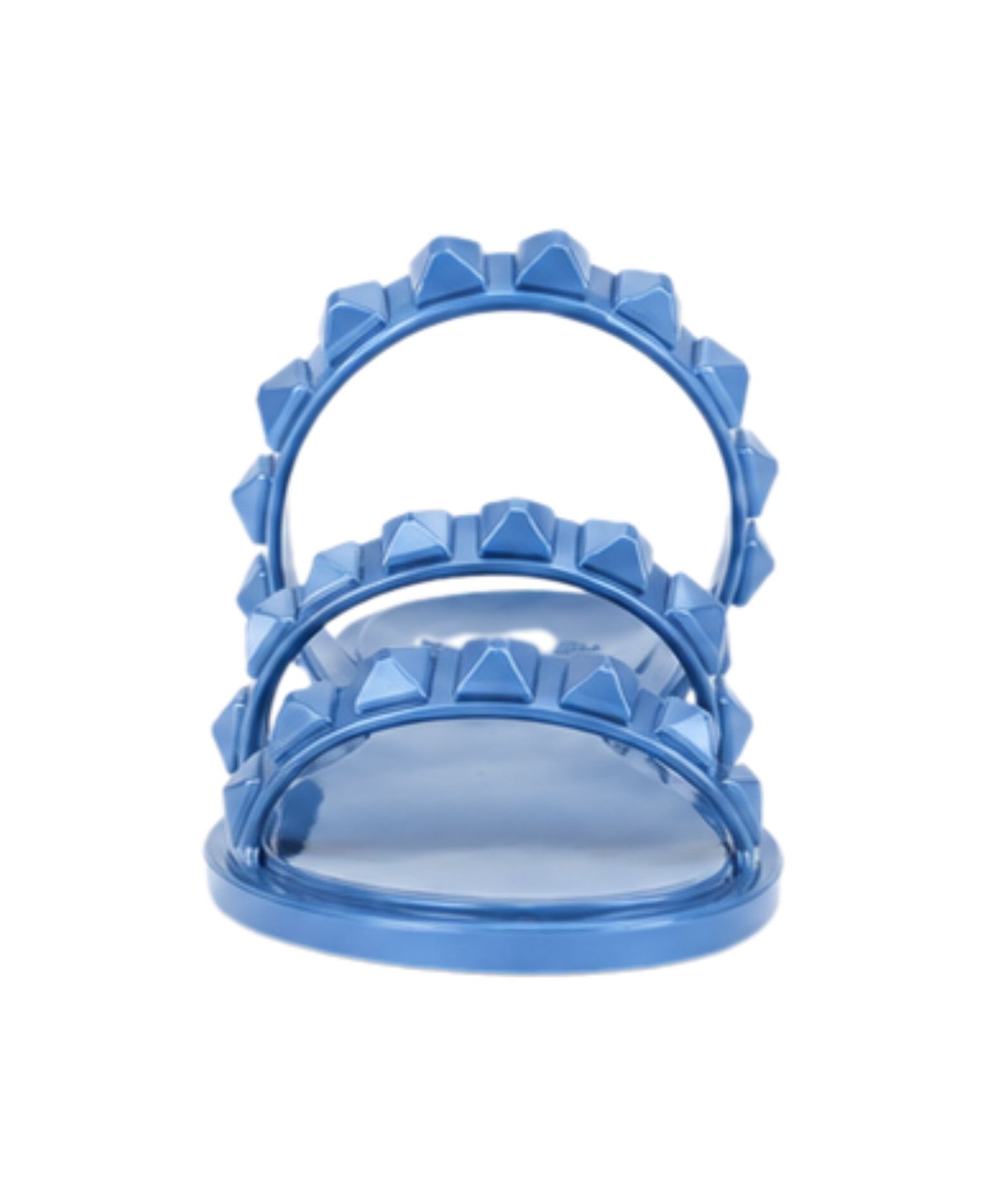 Maria 3 Strap Flat Jelly Sandals - Metallic Jelly