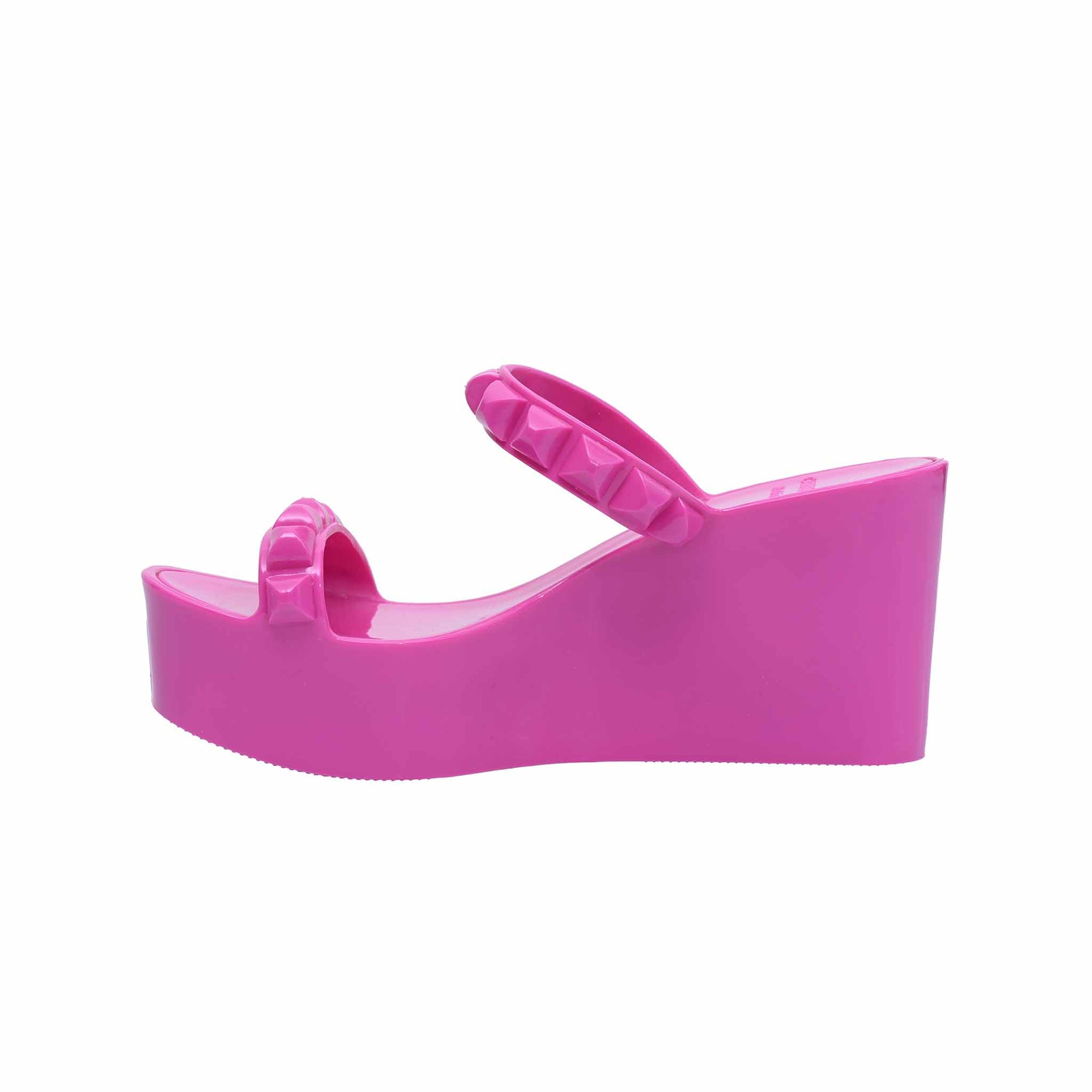 fuchsia jelly wedge, metallic wedge sandals for beach