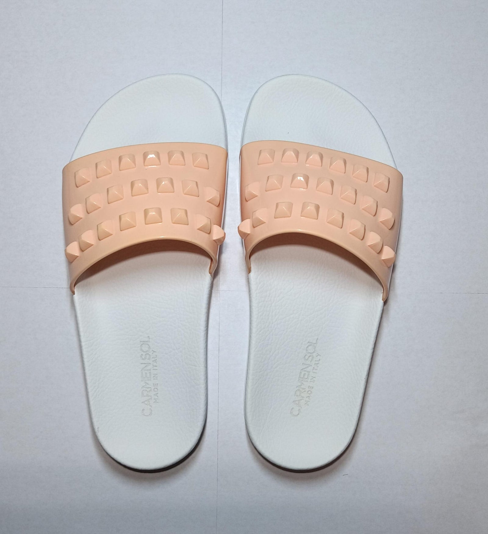 Franco White Slides - discolored final clearance