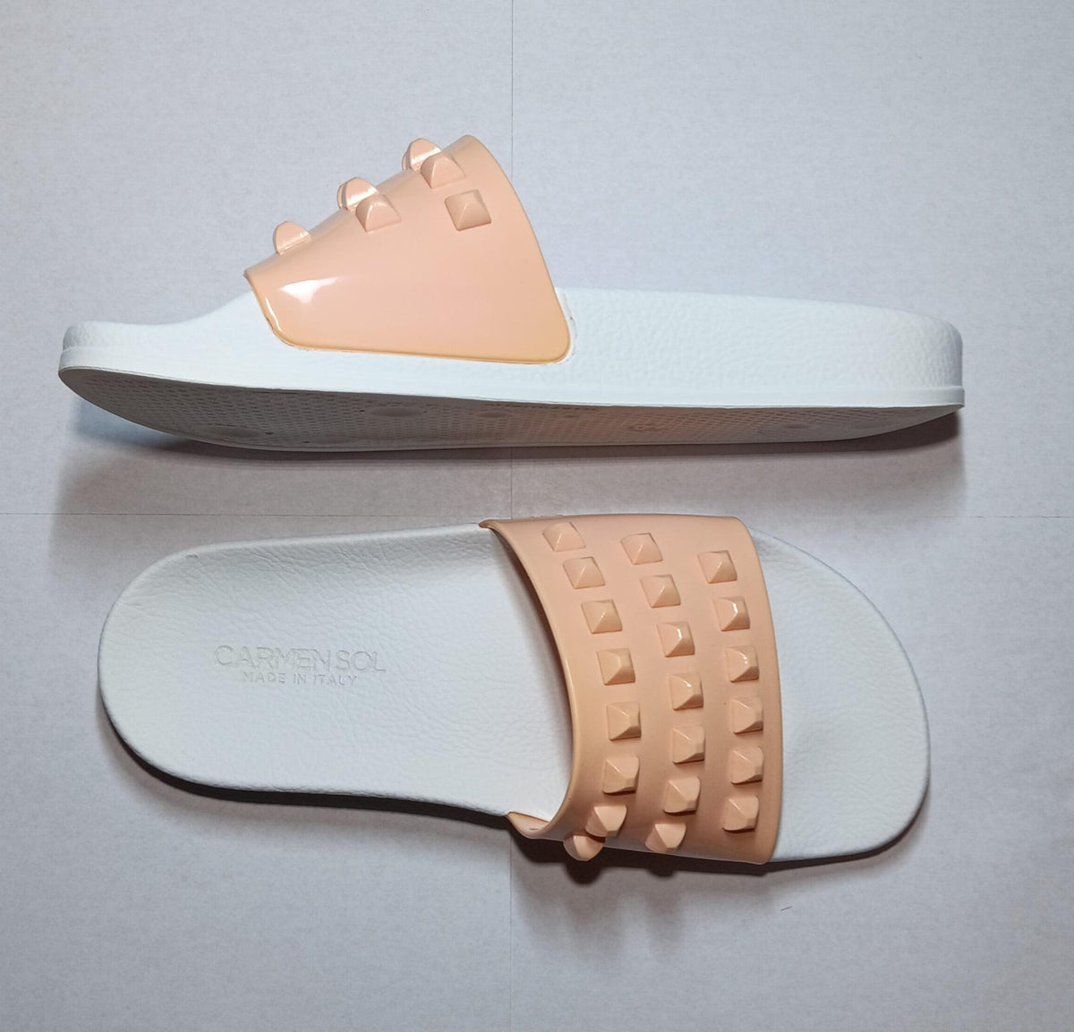 Franco White Slides - discolored final clearance