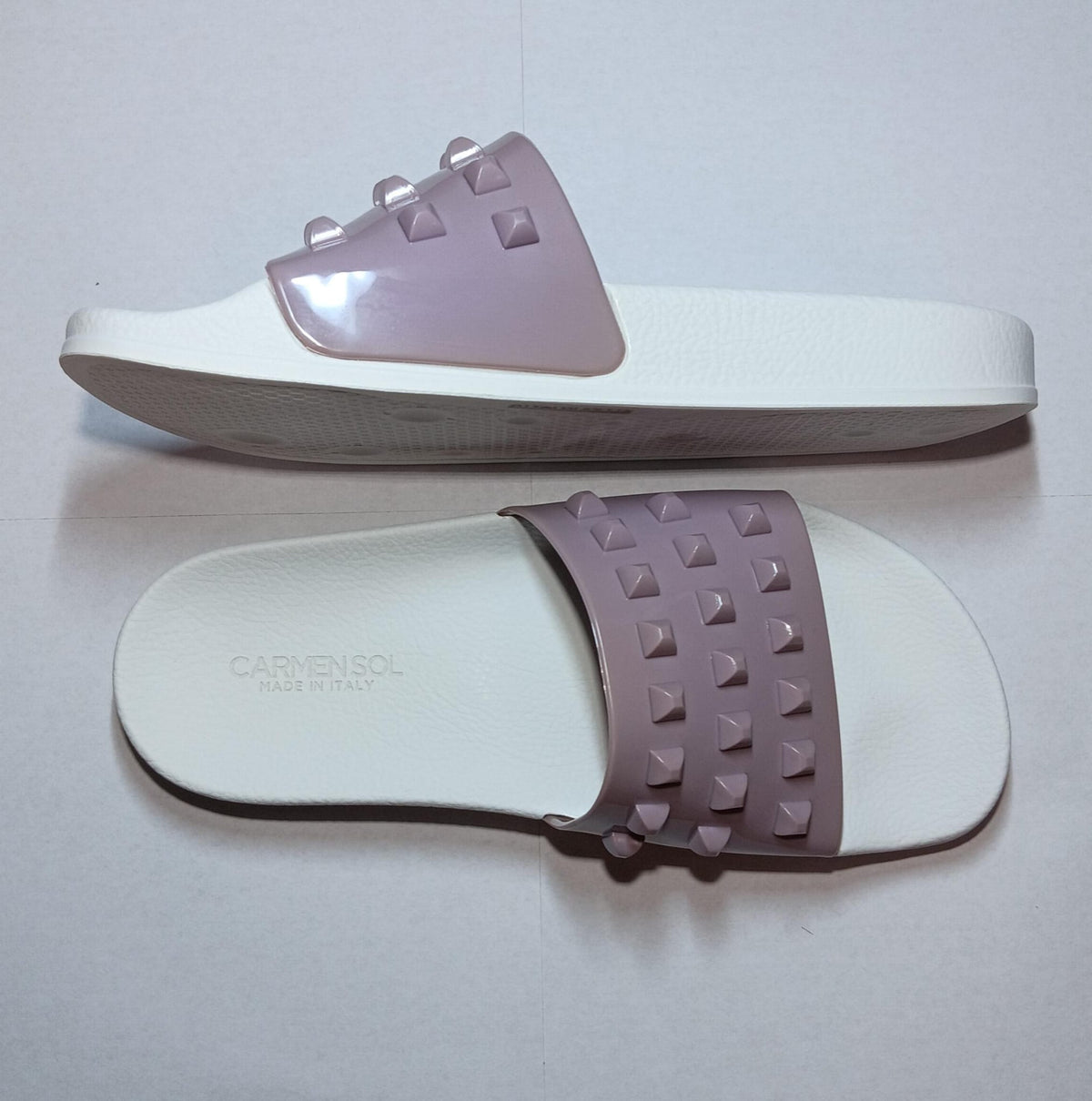 Franco White Slides - discolored final clearance