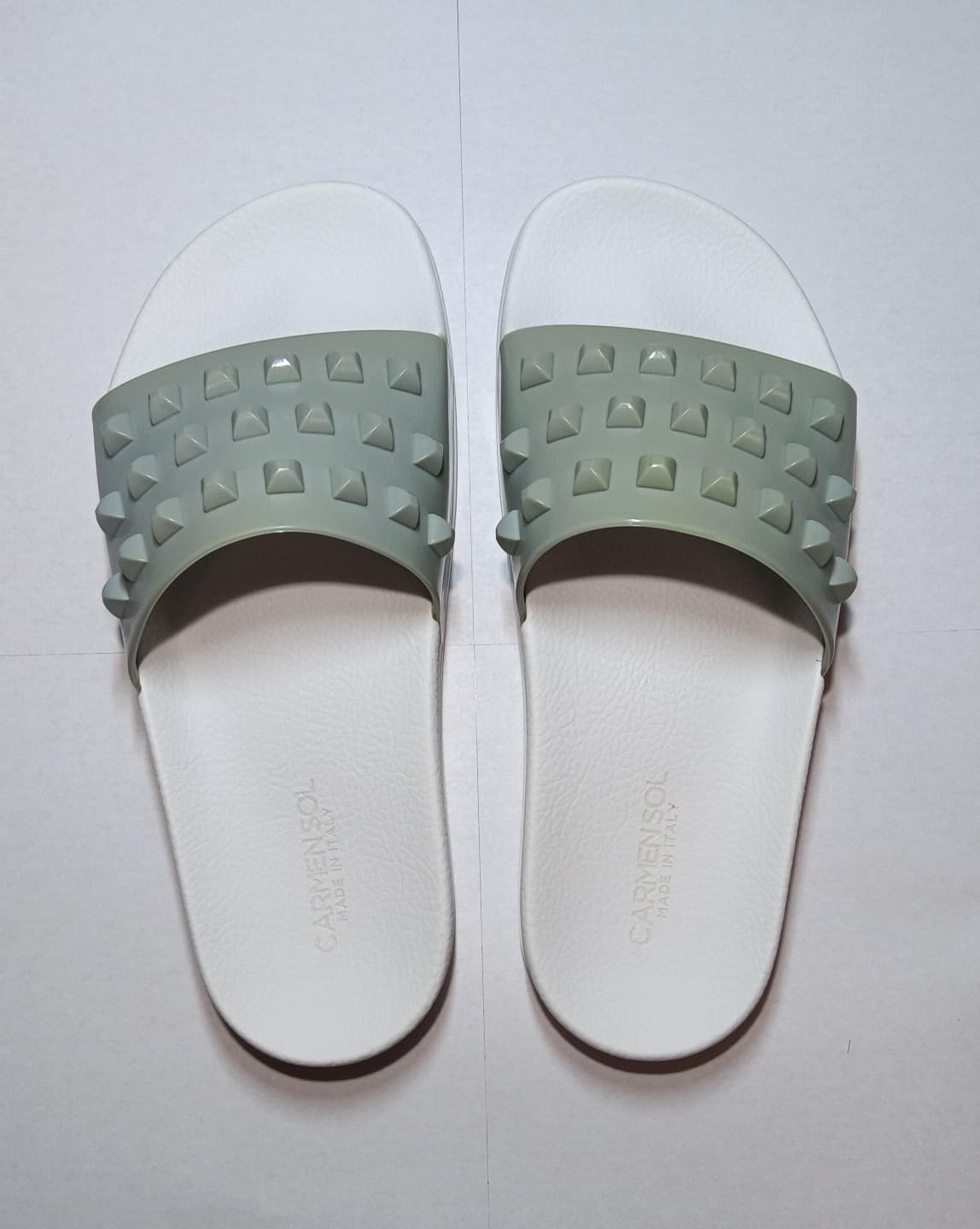 Franco White Slides - discolored final clearance