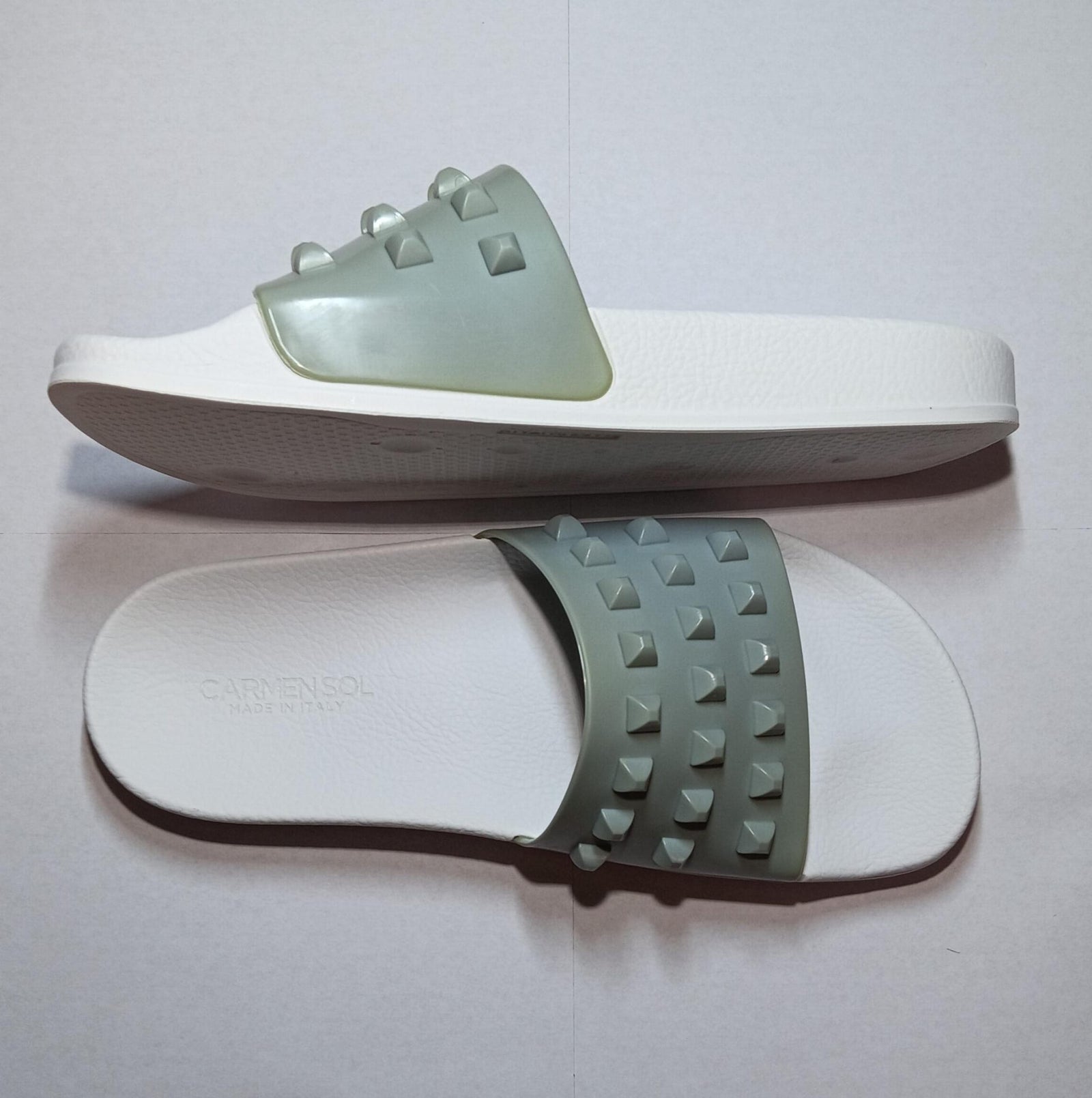 Franco White Slides - discolored final clearance