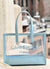 Rose scented mini clear beach bags for women in color baby blue 