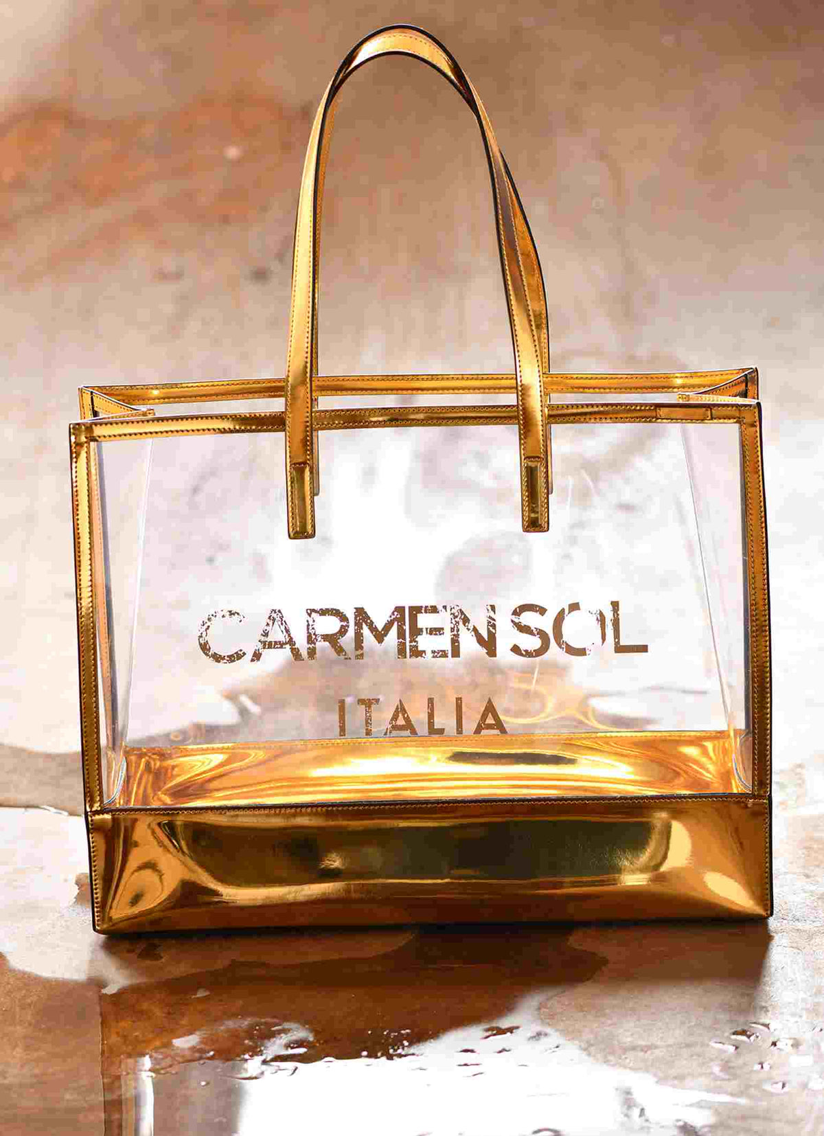 Waterproof Carmen Sol large tote bags in color gold