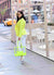 Carmen Sol clear jelly purse in color neon yellow paired with jelly wedges