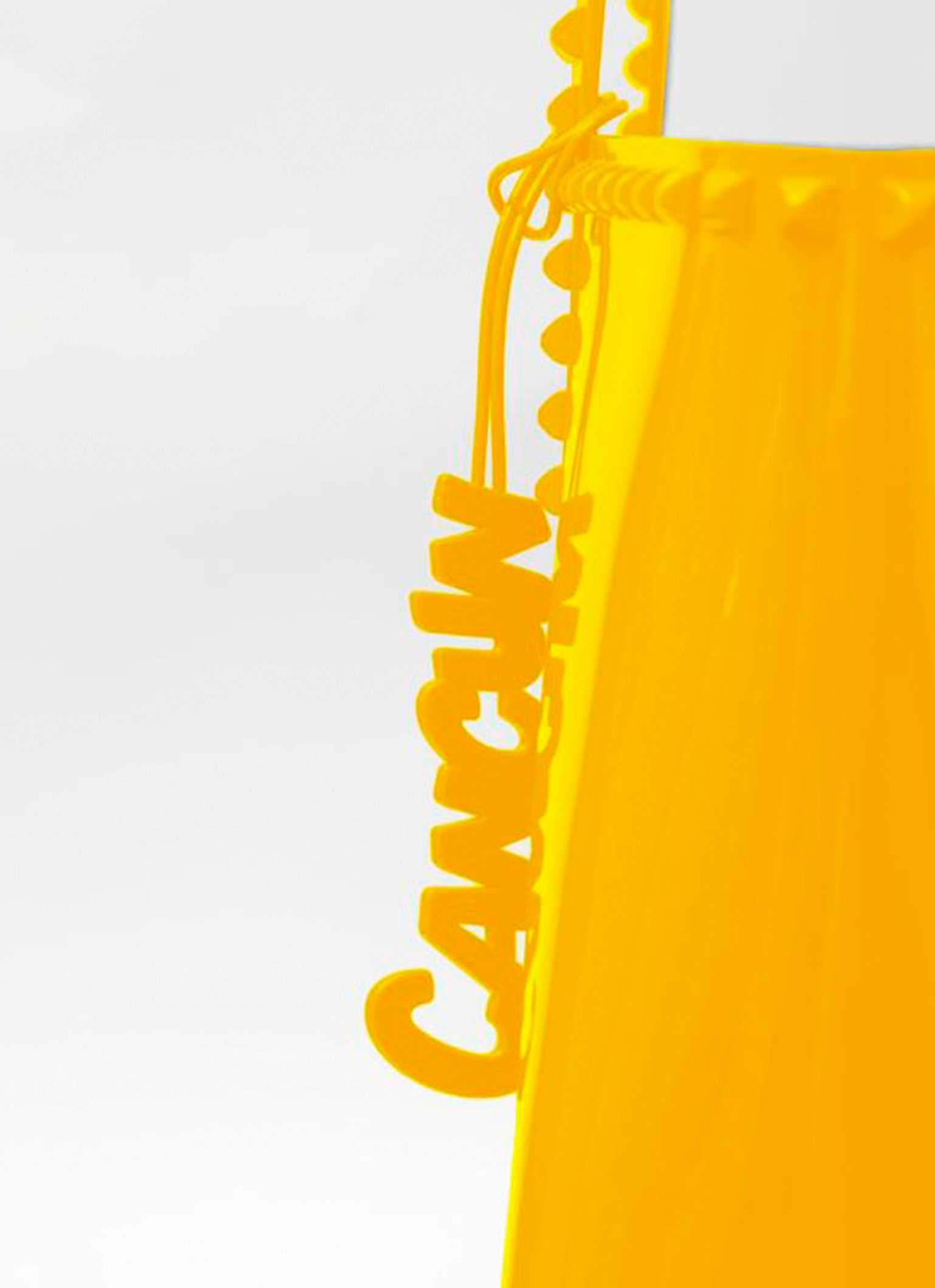 Sustainable Cancun jelly tote bag charmS in color yellow