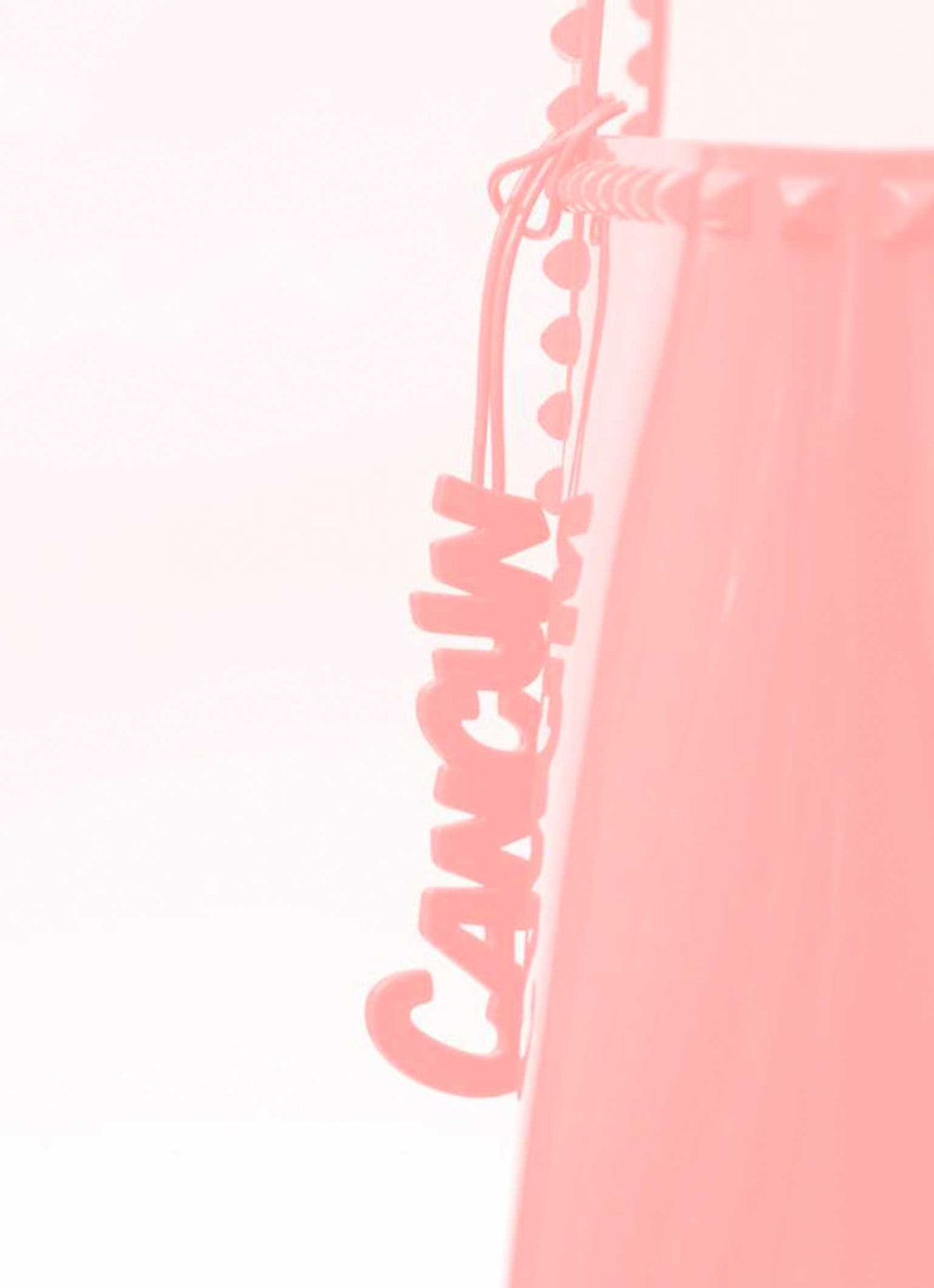 Baby pink Carmen Sol Cancun jelly tote bag charmS