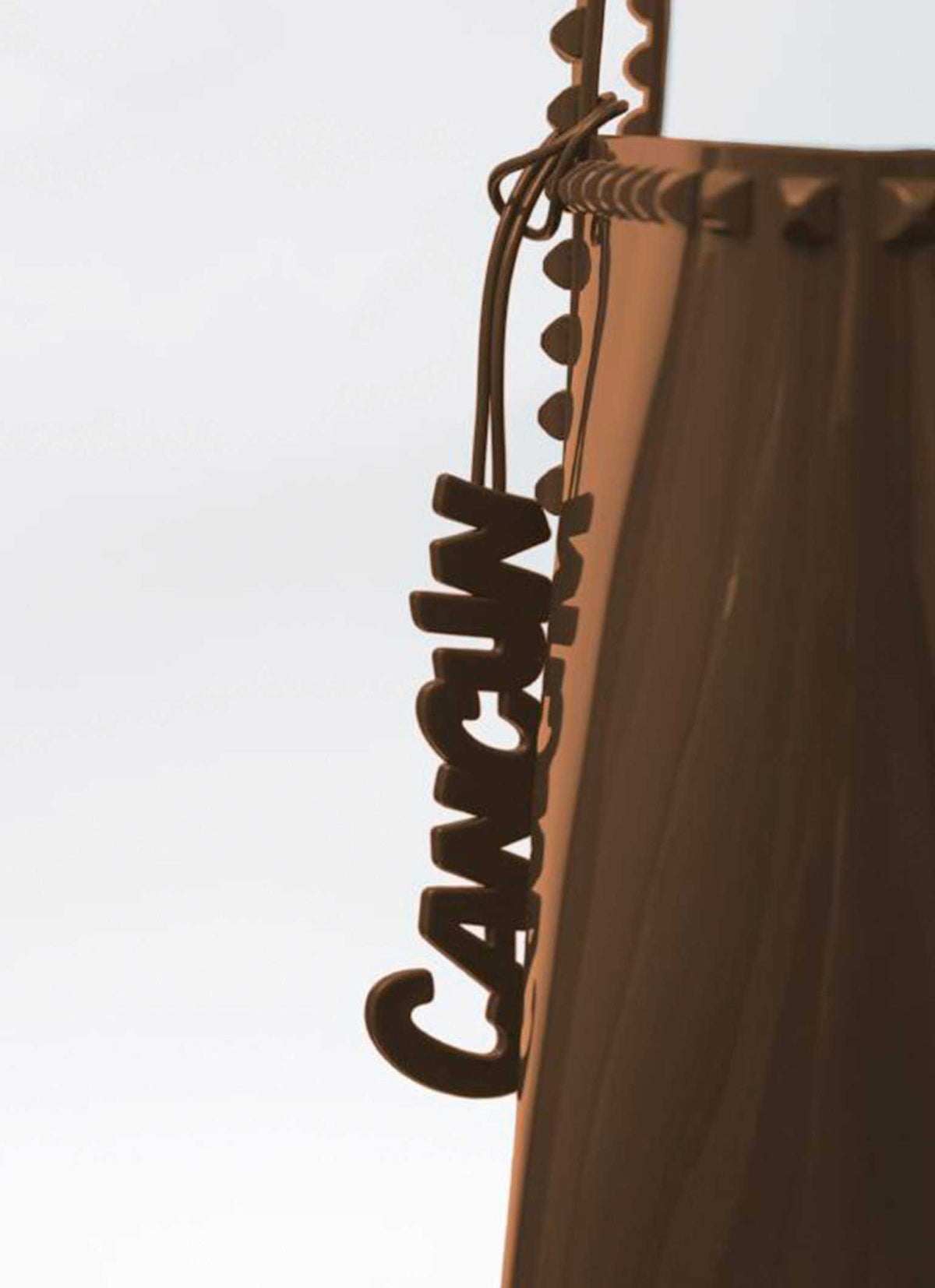 Rose scented Carmen Sol Cancun jelly tote bag charmS in color brown