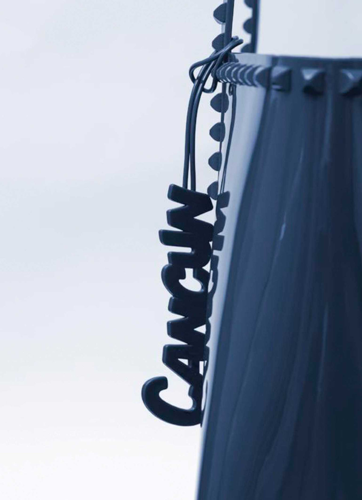 Waterproof Cancun jelly tote bag charmS in color dark blue