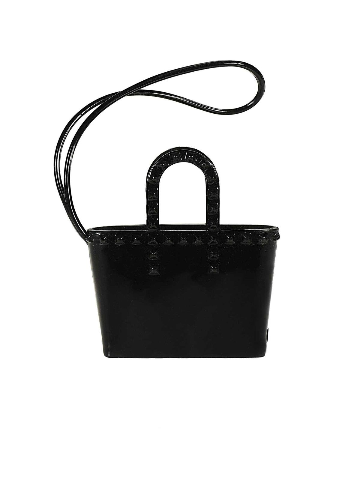 Sustainable Carmen Sol Itsy Bitsy purse charms which tiny tote shaped in color black