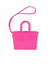 Cute studded mini tote shaped Itsy Bitsy purse charms in color fuchsia