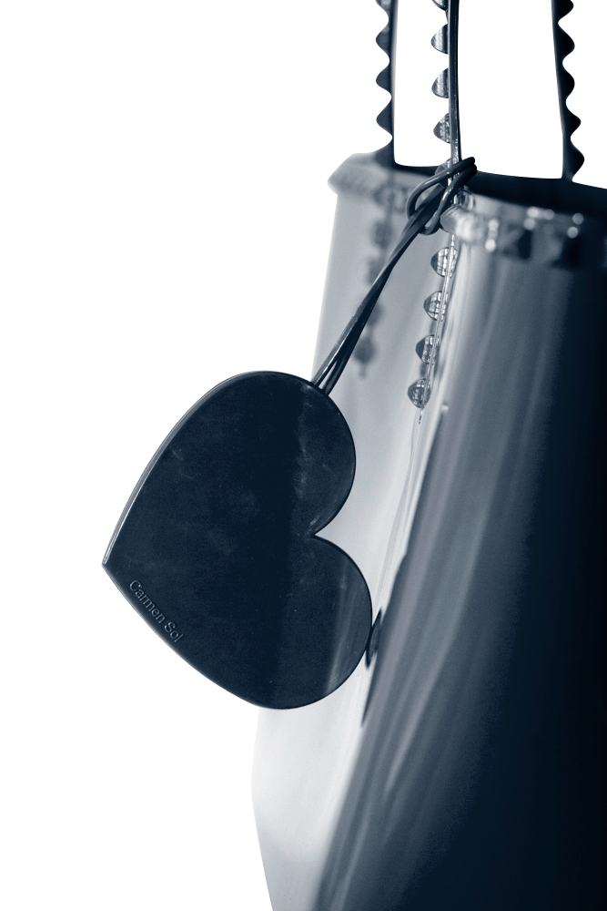 Navy blue Cuore charms for bags from Carmen Sol perfect for jelly bags and other bags too