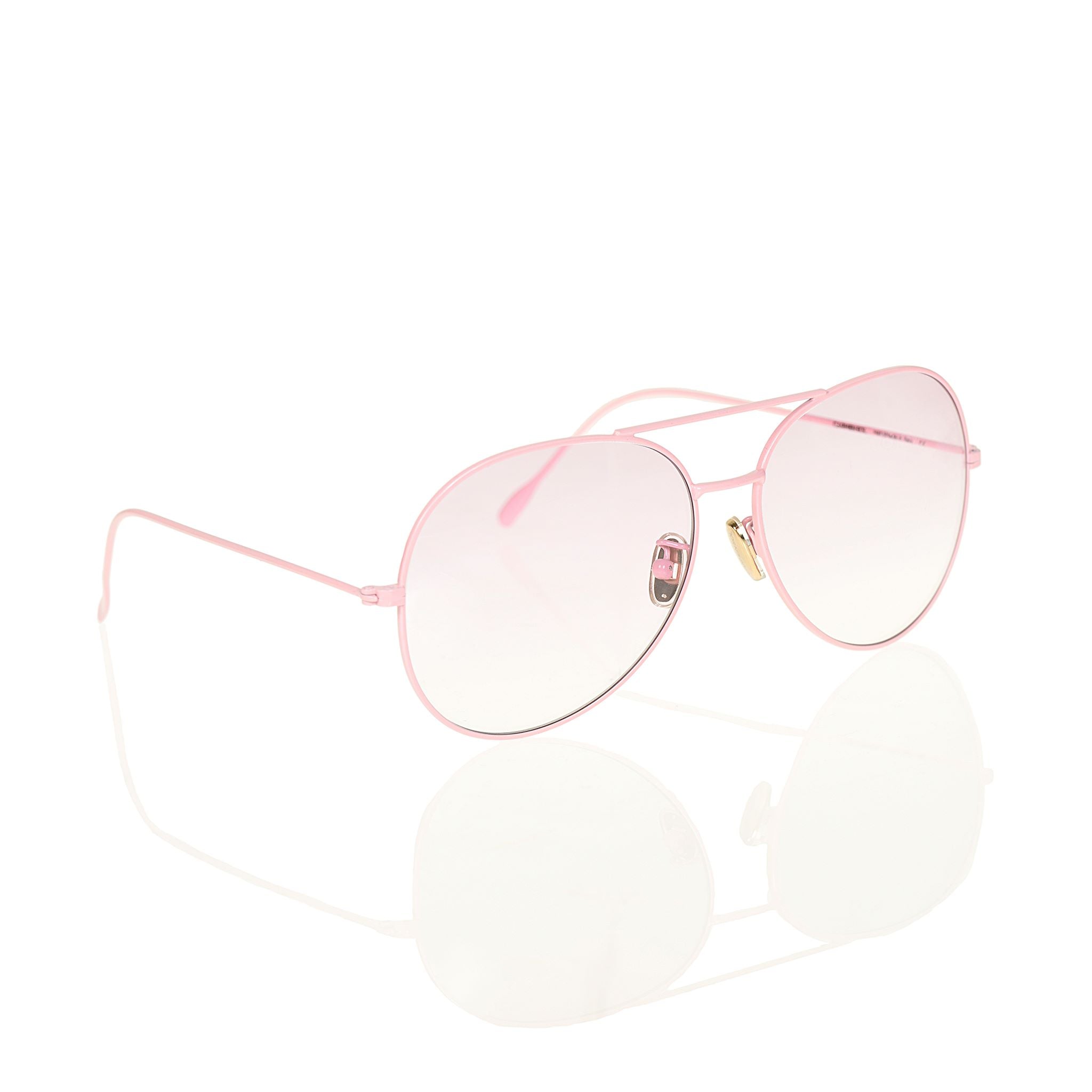 Shiny Gold Grandpa Thin Aviator Tinted Sunglasses with Light Pink Sunwear  Lenses - Yesterday