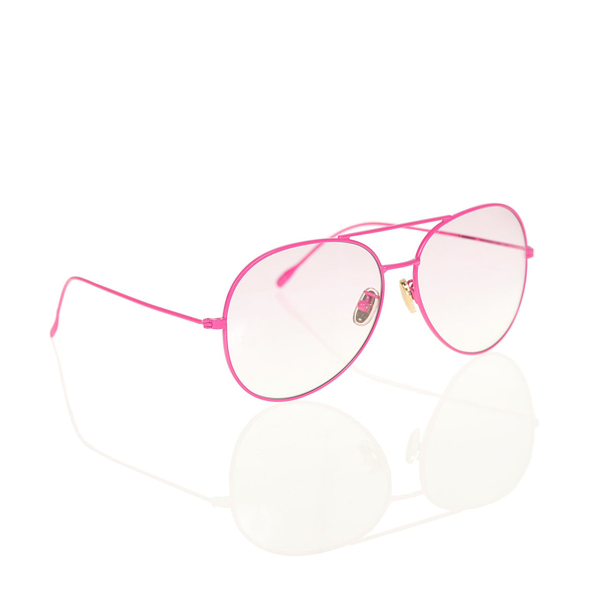 Fuchsia pink aviator sunglasses with tone on tone gradient lenses perfect for Barbie look
