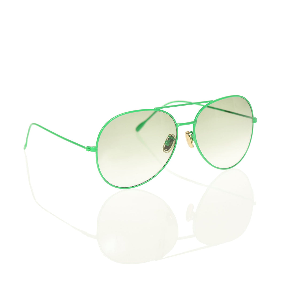Green aviator sunglasses for women