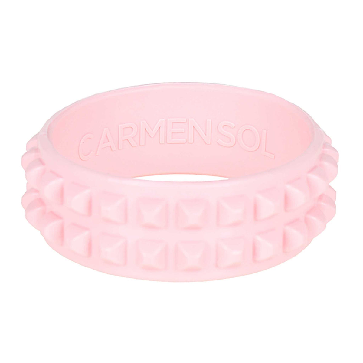 Baby pink jelly bracelets with studs