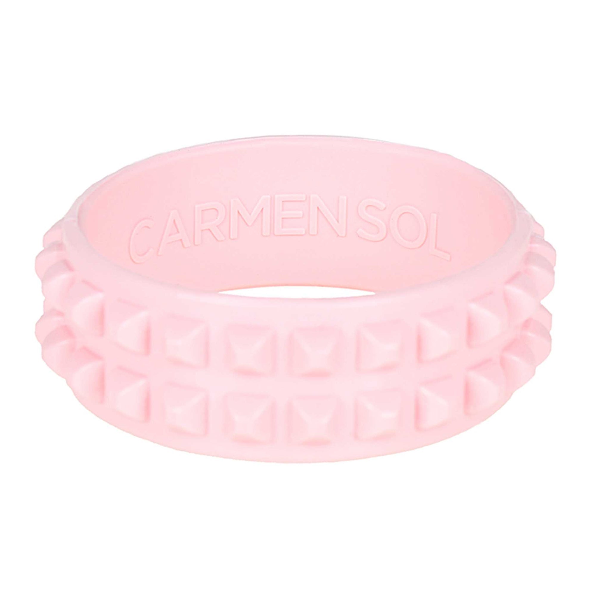 Baby pink jelly bracelets with studs