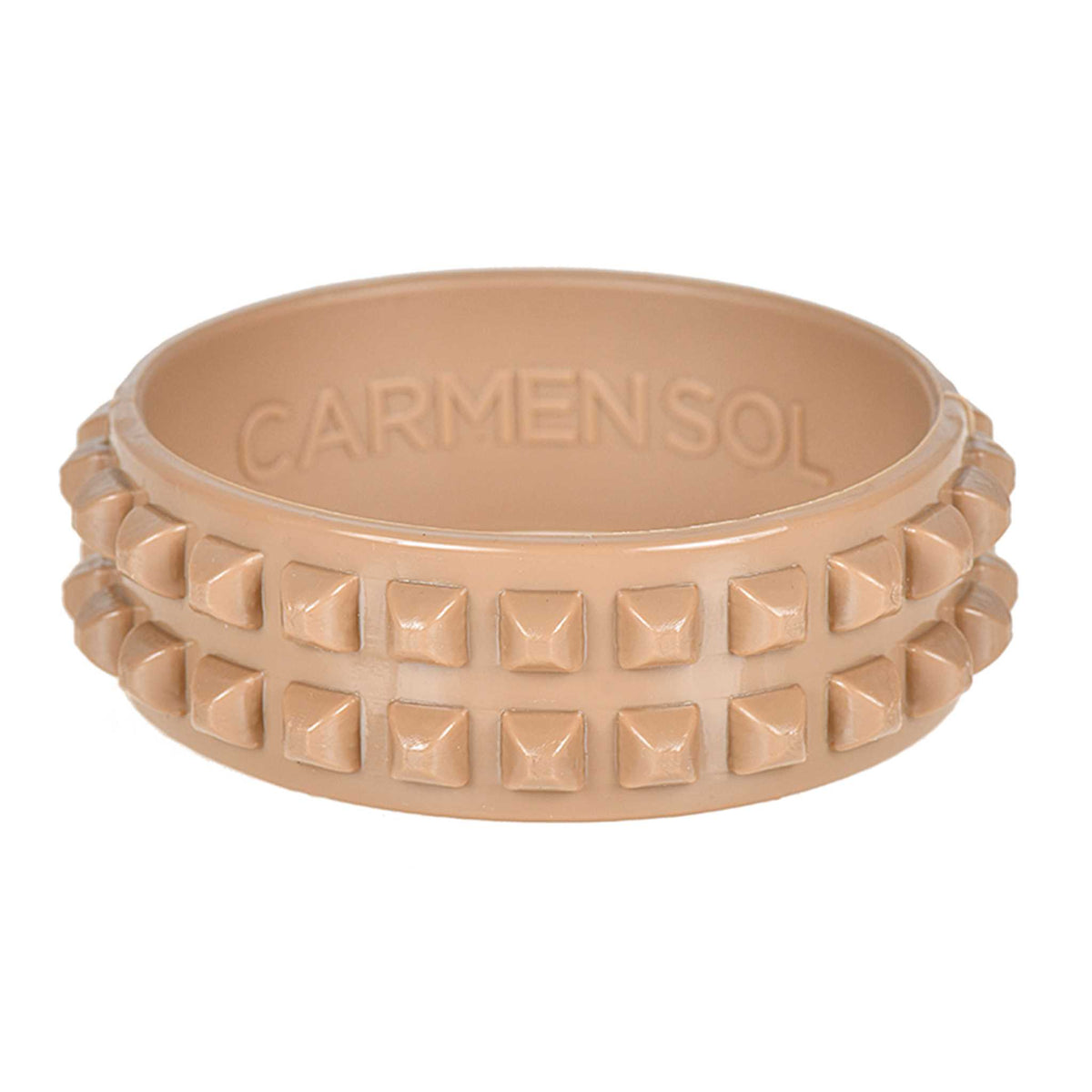 Nude color bracelet in jelly materia with studs