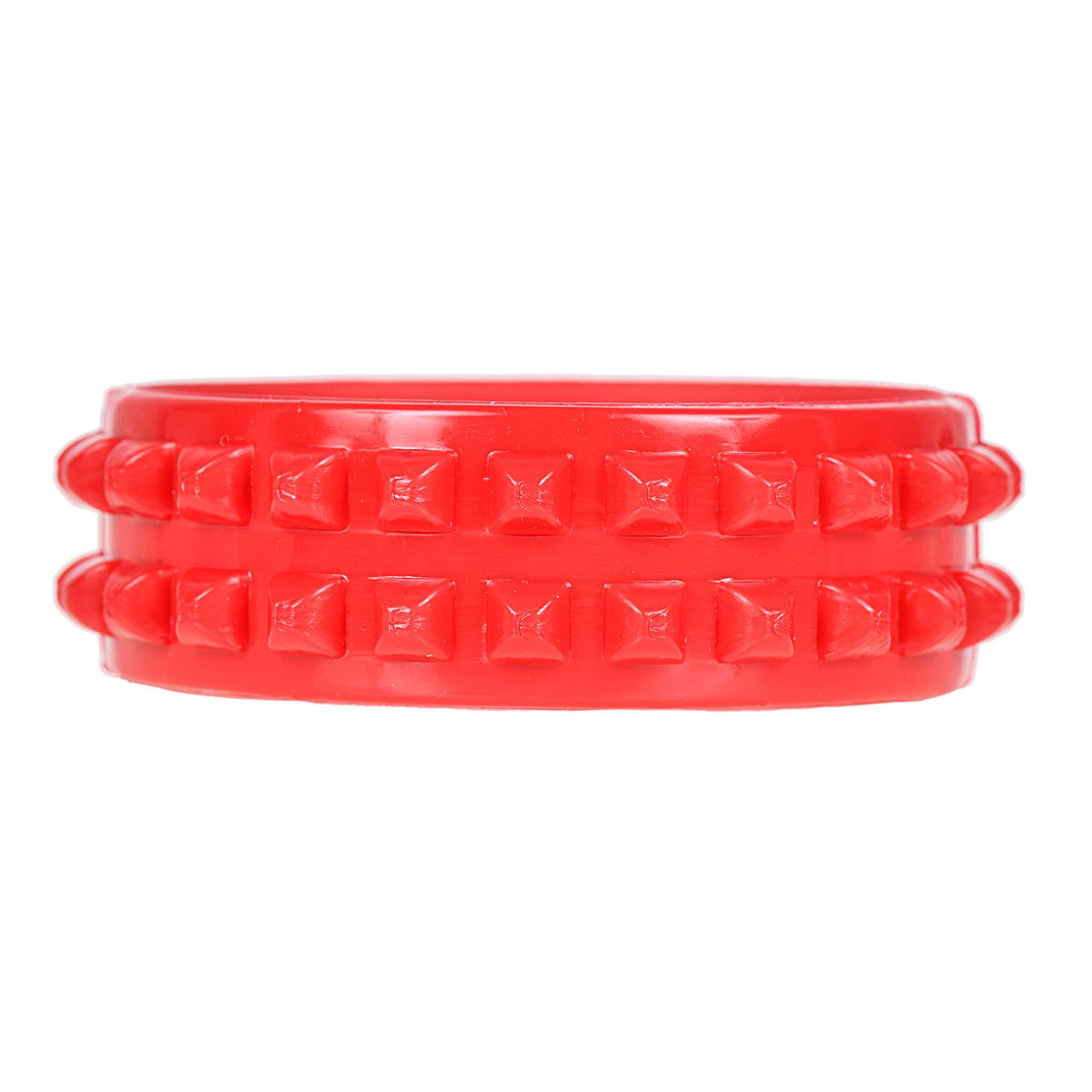 Red jelly bracelets double studs