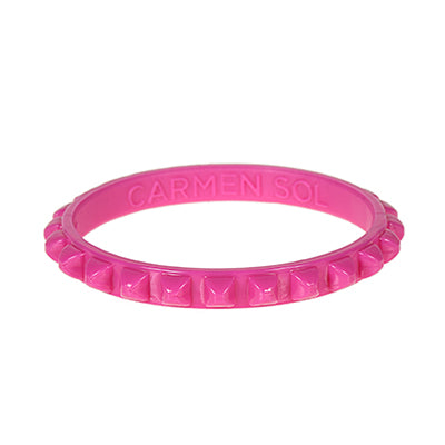 Bright pink fuchsia thin studded bracelets for women