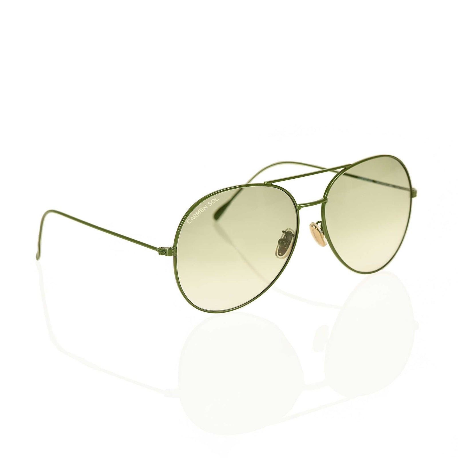 Olive green sunglasses for women with olive green lenses