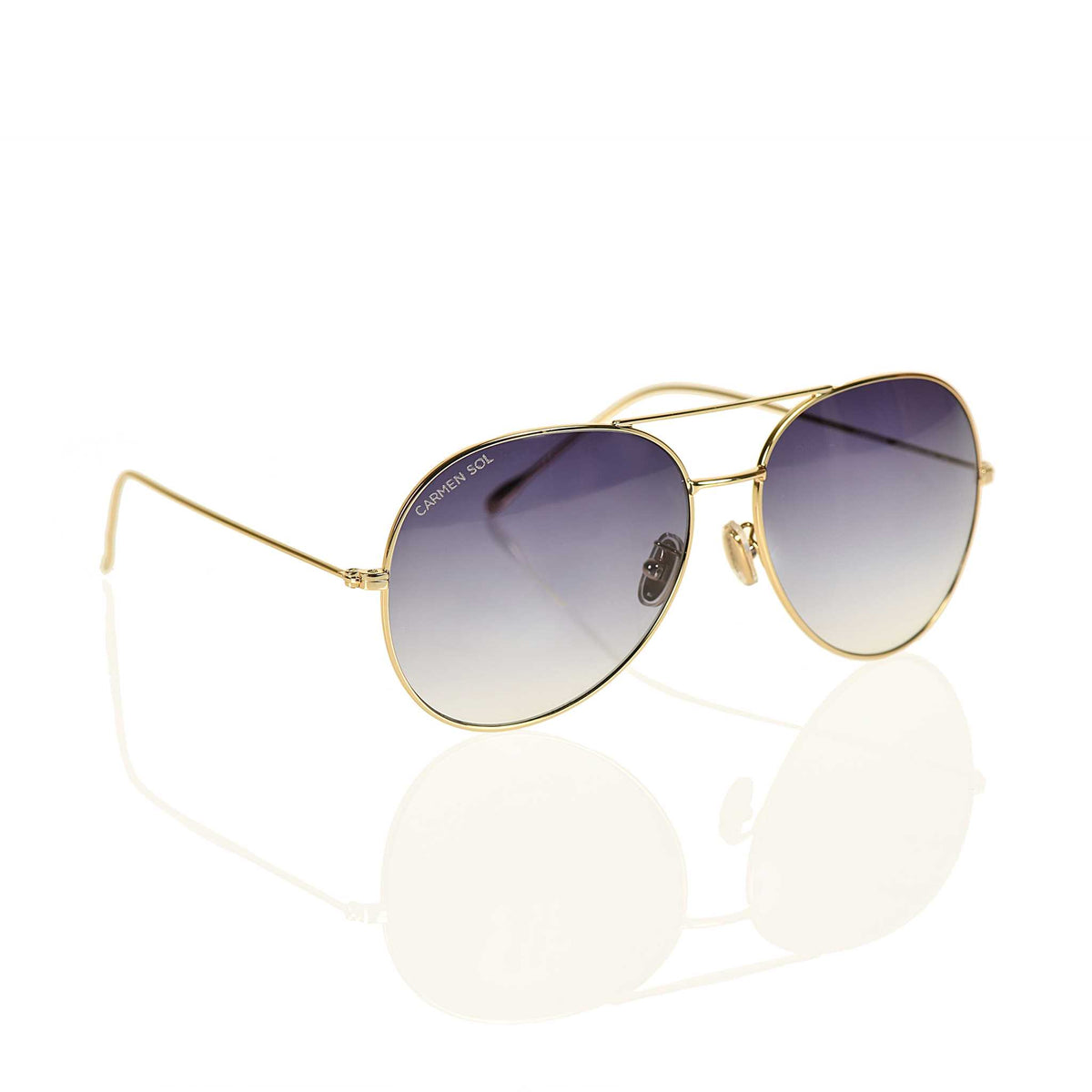 Gold sunglasses aviator for women with dark lenses